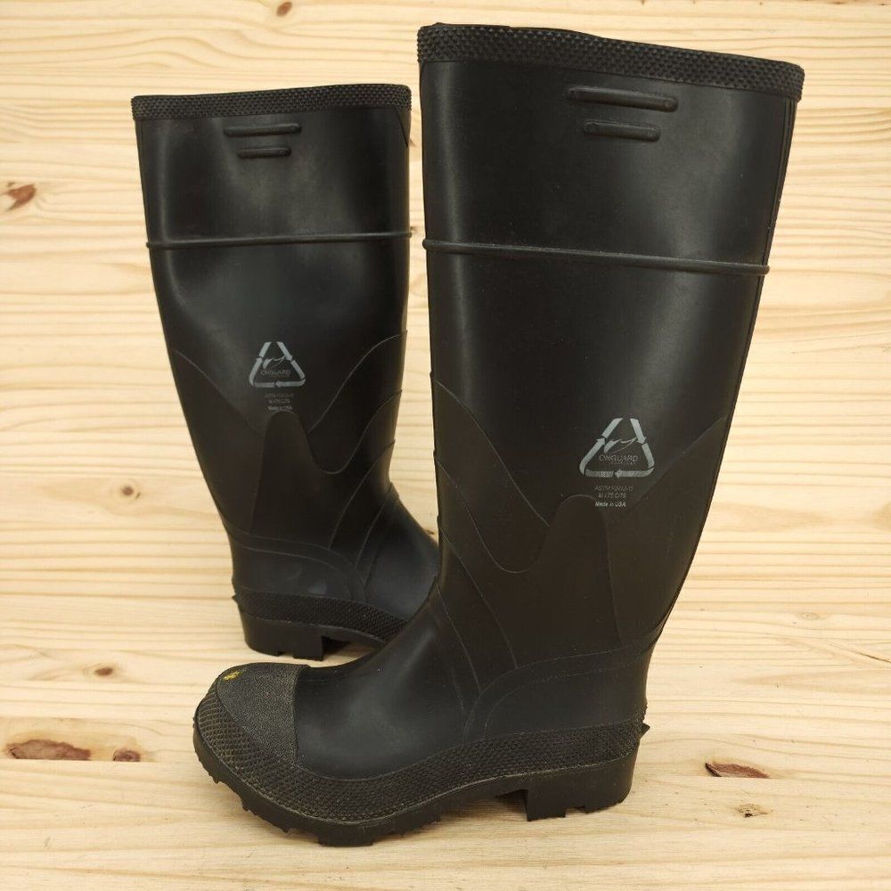 Onguard Women's Rubber Boots Sz 6 Black Safety Toe Work Outdoor